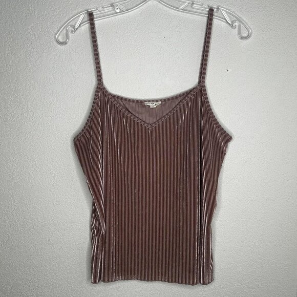 POL Tank Top Womens Large Pink Blush Velvet Fairy Cami Spaghetti Strap V Neck - Picture 1 of 8